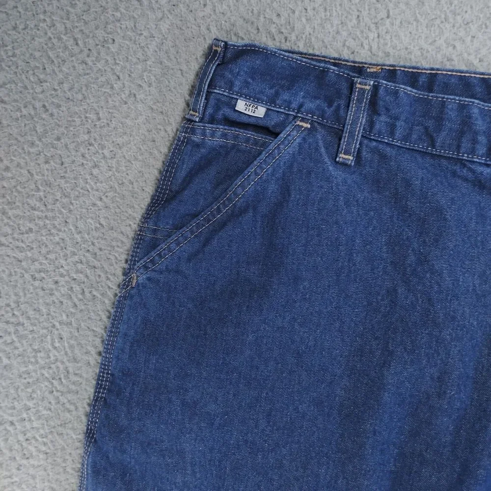 Carhartt FR Jeans Men 40x30 Blue Original Fit Flame Resistant Hammer Loop